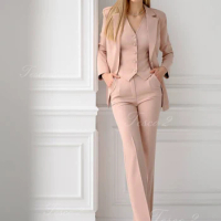 Tesco 2 Elegant Women Suit 3 Pieces Business Office Lady Suit Formal Wedding Party Summer Outfits For Women 2023