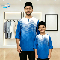 You'll Lose Out If You Don't Buy It Father & Son Short Kurta Straight Cut Round Neck 3/4 Sleeve Flor