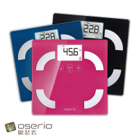 oserio時尚多彩中文體脂計FSC-351(四合一/體脂肪率/BMI/體重機/體脂機/基礎代謝率/母親節禮物)