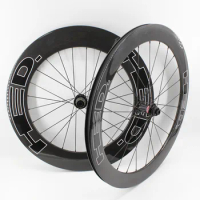 New 700C Road Bike full carbon fibre bicycle wheelset tubular clincher tubeless rims Thru Axle disc brake hubs 60+88mm