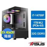 華碩B760平台[飛夜騎士]i7-14700F/32G/RTX 4060 Ti/1TB_M2