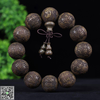 高密血檀陰沉金絲楠黃楊木個性雕刻十二生肖佛珠手串手鏈文玩念珠-UM.有米家居