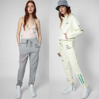 French Embroidered Printed Sweat High Quality Cotton Pants Jogging Pants Outdoor Casual Fitness Jogging Pants