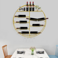 12 Bottle Wall Mounted Wine Bottle Rack Bar Liquor Shelves Shelf With Glass Holder Hanging Display Rack for Home Bar Dining Room