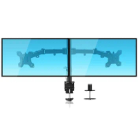 Desktop Double Monitor Arm Mount PC Desk Stand Dual Display Bracket for 13"-27" TV LCD Screen Monitor Arm Loading 10KG