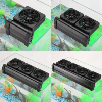 Aquarium Fan Automatic Temperature Control Water Cooled Fish Tank Mini Water Chiller Fan Silent Sound 1 To 6 Speed Fan Set