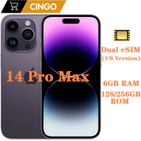 iPhone 14 Pro Max Dual eSIM 128/256GB ROM 6GB RAM 6.7" Genuine Retina OLED Face ID NFC A16 cell phone