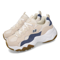 Skechers 休閒鞋 D Lites 3 老爹鞋 女鞋 厚底 增高 修飾線條 麂皮 穿搭 米 藍 白 88888210TAN