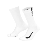 NIKE 男女中筒運動襪-二雙入-DRI-FIT 襪子 訓練 慢跑 長襪 SX7557-100 白黑