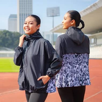SOVLO Selena Jacket Wanita – Jaket Parasut Hoodie Hijab Friendly Pleats – Sport Jacket Stylish Anti 