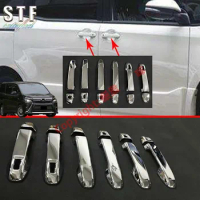 ABS Chrome Door Handle Cover Trim With Smart Hole For Toyota Voxy R80 2018 2019 2020 Car Accessories Stickers