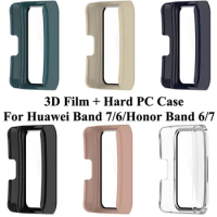 3D Film+Hard PC Case For huawei band 7 band 6 honor band 6 7 All in 1 Protective Case Cover Shell Frame Smart Watch Accessories