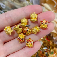 999 real gold charms 24k pure gold lion charms gold beads