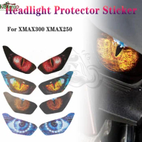 Fit for YAMAHA 2017 - 2020 XMAX300 XMAX250 Motorcycle Accessories Headlight Protector Sticker Decal YP300 YP250 Head Light Decal