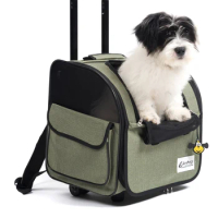 Pet Stroller Foldable Rolling Luggage Backpack Travel Car Cage Trolley Stroller For Dogs Cats Pet Cat Wheel Carrier