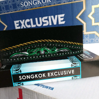 peci hitam bordir Polos Songkok