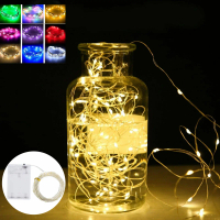 [LOD TGHN 555 ] 3V LED Fairy String Lights Outdoor Garden AA Battery Powered 9 Colors Copper Wire LE