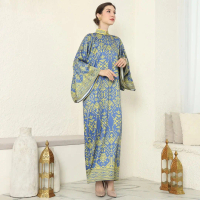 Kaftan Navy - Kaftan Biru Lime - Kaftan Etnik - Kaftan Premium - Kaftan Jumbo - Dress Biru - Dress