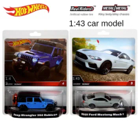 Original HotWheels Premium Realriders Metal 1:43 Diecast Cars Jeep Wrangler Ford Mustang Hot Wheels 1/43 Gifts Kids Toys Boys