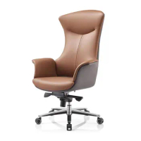 Custom Manual Adjustable Backrest Rotary Soft Leather Executive Chair Modern Leather CEO Boss Executive Office Chair
