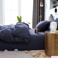 現代日式簡約純色針織天竺棉床包枕套被套四件組素色單人床雙人床棉床品套件文藝清新寢具親膚裸睡