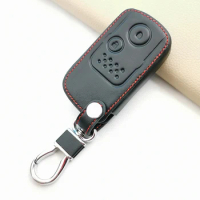 For Honda Fit Shuttle Freed Spike Hybrid Stepwgn Spada Keyless Leather Key Holder Case Cover Keychain Smart 2 Buttons Protector