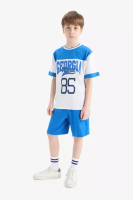 DeFacto Boy's 2-Piece Set Printed Short Sleeve T-Shirt Shorts E3399A825Hs