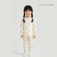 Harlow Kids - FrouFrou Pajamas / Pajamas Anak Perempuan / Pajamas Tencel / Pajamas Cute Budds Cream