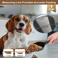 {DLGIFJIE} 2-Pack Dog Food Scoop, Pet Food Scoop with Measurement Lines for 1/2 Cup and 1 Cup, Plast
