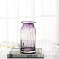 歐式簡約彩色玻璃花瓶富貴竹仿真花乾花花瓶客廳裝飾擺件 交換禮物