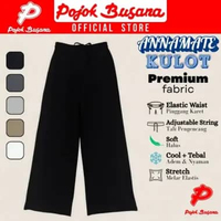 Pojok Busana Celana Panjang Kulot Fashion Premium Scuba Wanita - Bawahan Kasual Kerja Putih Hitam S/