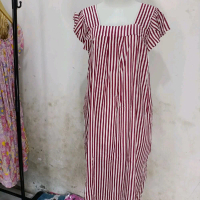 Daster Wanita Motif Garis Merah Putih Nyaman untuk Santai dan Tidur[kirim random]