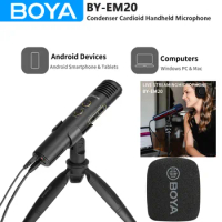BOYA BY-EM20 Condenser Youtube Cardioid Handheld Microphone for PC Android iPhone Laptops Computers Live Streaming Recording