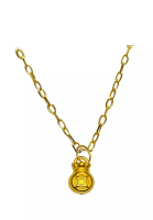 LITZ [SPECIAL] LITZ 999 (24K) Gold Money Bag Pendant With 9K Yellow Gold Chain EP0284-N