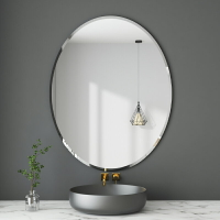 高清浴室鏡子衛生間免打孔貼墻橢圓形自粘貼壁掛墻梳妝化妝鏡玻璃
