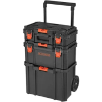 Tool Box BLACK+DECKER BLACK+DECKER Stackable Storage System - 3 Piece Set (Small Tool Bag Wheeled Deep Toolbox and Rolling Tote)