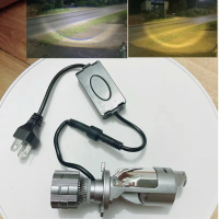 Đèn pha bi cầu 2 chế độ vàng , trắng A82 pro chân H4