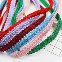 10M 0.5 Inch Polyester Woven Braid Trim Centipede Lace Decorative Ribbon Costume Accessories for DIY Crafts Sewing Jewelry Makin