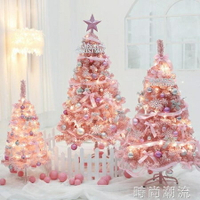 聖誕節大促聖誕節網紅ins風粉色植絨聖誕樹套餐1.2米1.5米商場櫥窗家用裝飾 HM 時尚潮流 全館免運