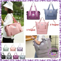 MMM-COD HC Tas Travel Lipat Motif Besar 3 Tingkat Foldable Travel Bag Hand Carry Tas Koper Lipat Mud