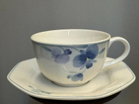 noritake澤武 貝殼 咖啡杯藍，器型和畫片都漂亮年，藍