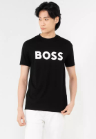 BOSS 橡膠印花LOGO棉質平紋針織T恤及- BOSS Orange