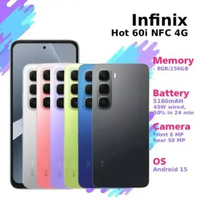 Hp/Smartphone Android Infinix Hot 60i NFC 4G 8/256GB Meadow Green