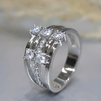 RG35 0.50ct 0.10ct 8 Hearts 8 Arrows Moissanite Ring