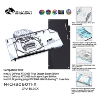 Bykski GPU Cooling Block For Inno3D RTX 3060TI /3060 ICHILL IceDragon Super Edition Full Cover With Backplate , N-ICH3060TI-X