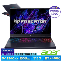 Acer 宏碁 Predator Helios Neo PHN16-72-5984 16吋電競筆電(i5-14500HX/RTX 4060/16GB/512GB/Win11)