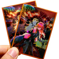 63x90mm 50PCS Holographic Sleeves YUGIOH Card Sleeves Illustration Anime Protector Card Cover for Board Games Trading Cards