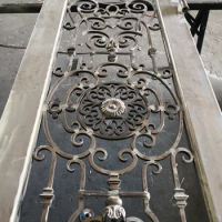 World Unique Biggest Jamb 3" x 6.3" Wrought Iron Door China Pure Hand Fluorocarbon Paint 30 Years No Fade Peeling