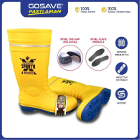 GOSAVE Sepatu Boots Safety X-Sparta Premium PVC Ujung Besi Safety Shoes Steel Toe Cap Anti Slip Taha