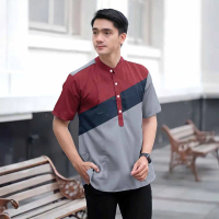 Kemeja Lengan Pendek, Uniseks, Kolar Berdiri, Cetakan 3D, Selesa dan Bernafas, Padat, Gaya Retro, Se